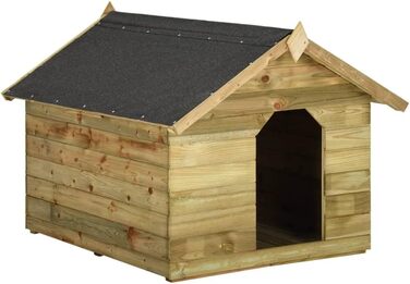 Будка для собаки vidaXL з просоченої сосни, дах, 105.5x123.5x85 см