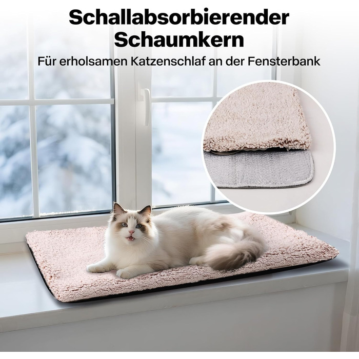 Кішка ліжко на підвіконня Pet Prime – м'яке, з неслизькою основою, зйомні чохли (сітка та плюш), 90x29 см для сну та відпочинку