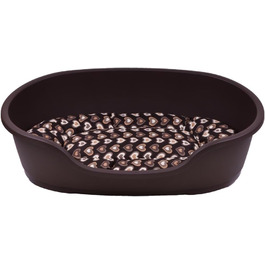 Корзина для собак Adena, 71 x 48 см, коричнева + подушка з сердечками, 71 x 48 x 22 см