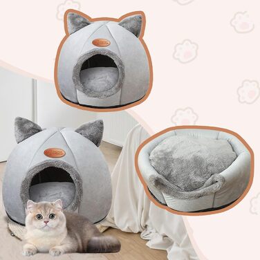 Квіткове ліжко-будиночок для котів, зелений, для маленьких та середніх котів