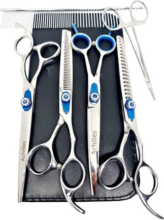 Набір професійних ножиць для собак Achilles 7 шт. – триммінг, грумінг, догляд за шерстю