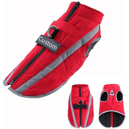 Тепла куртка для собак на зиму, водонепроникна та вітронепроникна, з написом імені та номером телефону, флісова куртка для тварин