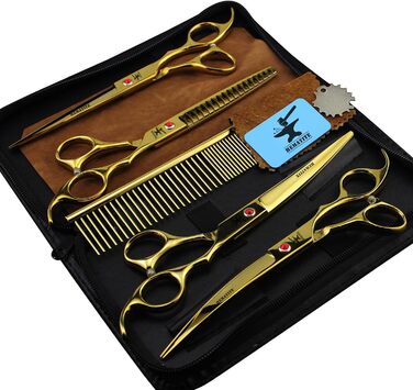 Набір професійних ножиць для грумінгу тварин Hämatit: ножиці, гребінець, серветка