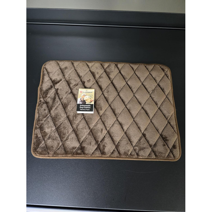 Ортопедичне ліжко та подушка для собак та котів - XS | Weimar, прямокутне, коричневе | 55,5 x 38,5 x 2 см - м'яке, компактне, ідеальне для маленьких тварин