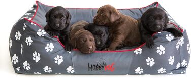 Ліжко для собак Prestige M, сіре з лапами, 85 x 65 см - знімний, пральний чохол
