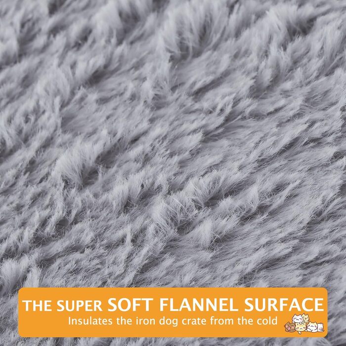 М'яке та тепле ліжко для собак - килимок-матрац для домашніх тварин, зручне, двостороннє, легко миється, PS085 (106x71 см, сірий)