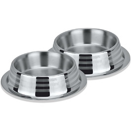 Набори мисок для собак та котів з нержавіючої сталі (2 шт) – миски для води з нековзним дном, 950 мл, діаметр 23 см