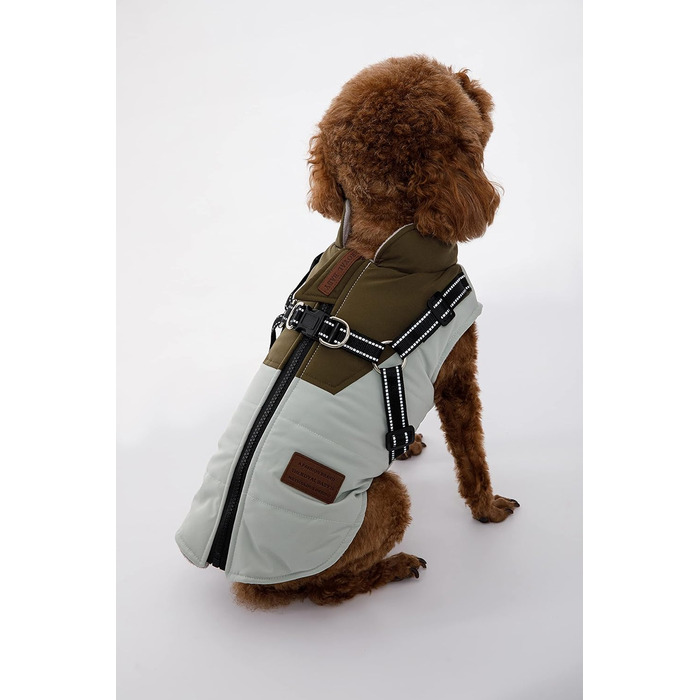 Водонепроникний теплий зимовий одяг для собак: куртка, жилет, плащ для маленьких та середніх порід, зелений