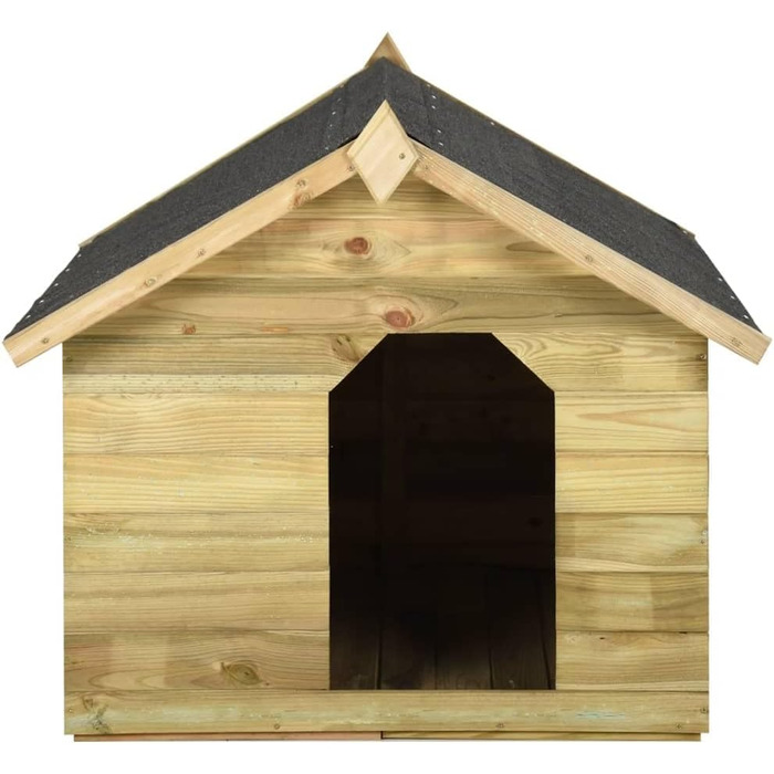Будка для собаки vidaXL з просоченої сосни, дах, 105.5x123.5x85 см