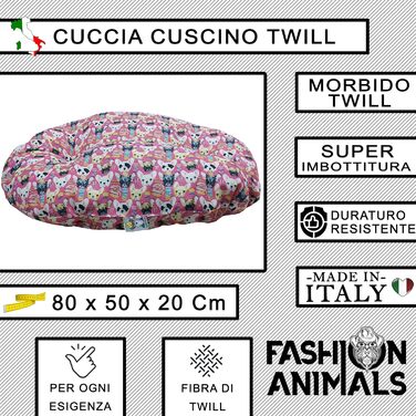 М'яке лежаче ліжко для собак та котів Ovales - комфортна килимок для домашніх тварин, Made in Italy, рожевий (Chiwa)