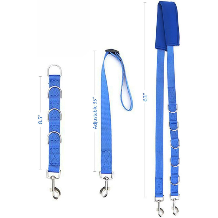 Нашийник для собак 3 шт., міцний, з регульованим тросом та D-кільцями, для грумінгу та купання, блакитний