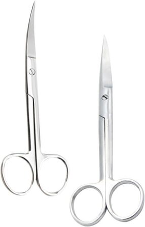 Професійні ножиці для грумінгу тварин VICASKY (2 шт.) з нержавіючої сталі, прямі та вигнуті кінчики, для салонів та дому