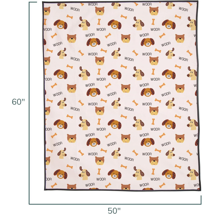 Килимок для тварин у приміщенні та на вулиці 127x152.4 см, зручний, миючий, водовідштовхуючий, ідеальний для пікніків та подорожей, складаний килимок для пляжу, лап та кісток (слонова кістка, коричневий)