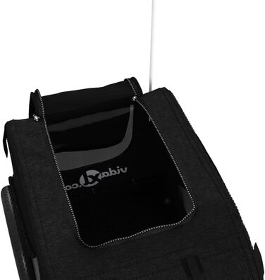 Причіп для собак VidaXL, причіп для тварин з відбивачами та прапорцем, вантажопідйомність 45 кг, Oxford-тканина, чорний (125 x 63 x 66 см)