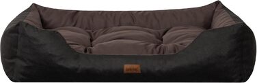 Зручне ліжко для собак великих та середніх порід - водонепроникне собаче ліжко, 92x73 см, коричневе з чорним