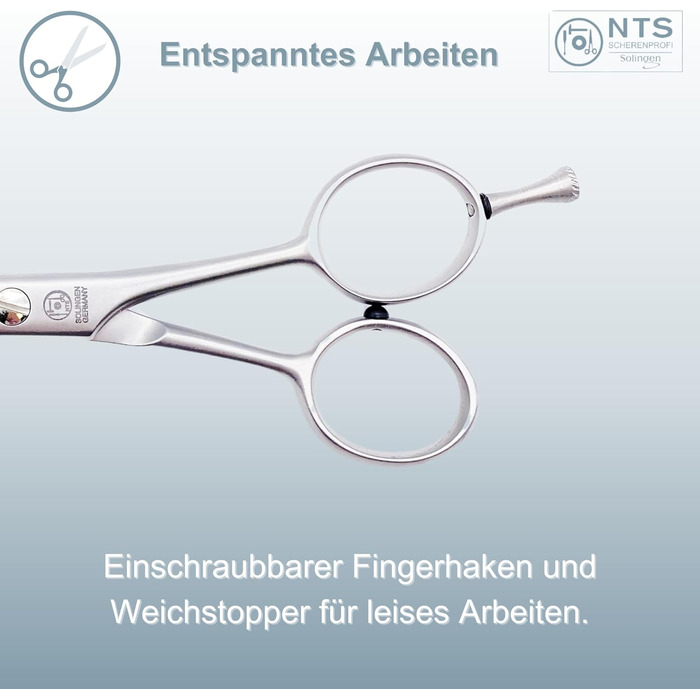 Ножиці для собак та домашніх тварин ROSTFREI, матові сатинові • Ножиці для моделювання шерсті (зубці з обох сторін) та фінішні ножиці, 1 шт.
