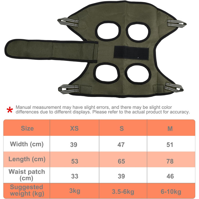 Гамак для тварин Bhoulandi: зручний гамак для котів та собак, дихаючий, з клямками, армійного кольору, розмір M