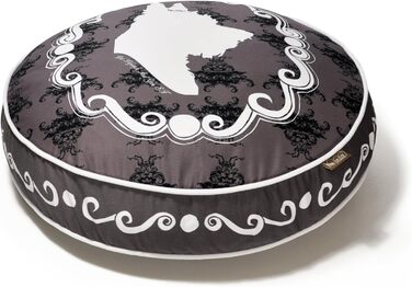 Кругле ліжко для домашніх тварин P.A.Y. Camouflage (піксельний камуфляж), білий колір, розмір S, чорний