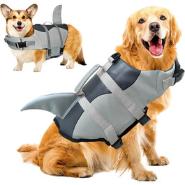 Жилет для плавання собак, жилет для тварин у вигляді акули, жилет для собак (S)