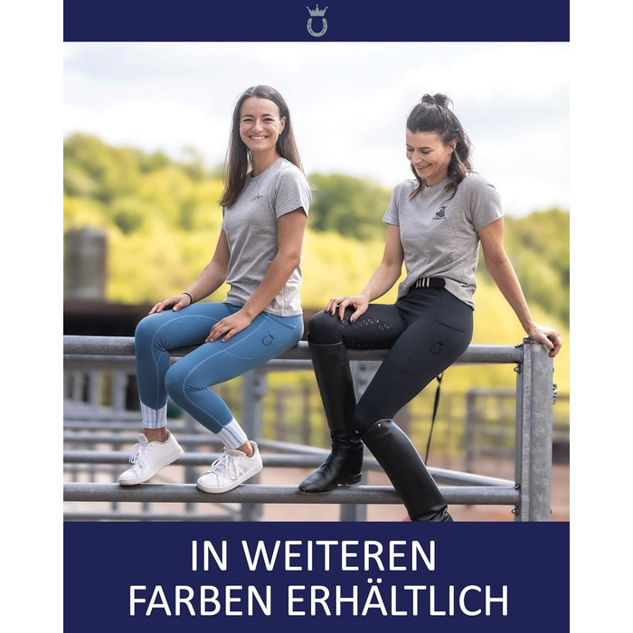 Легінси для верхової їзди Royal Horsemen для жінок та дівчаток (XXS-XL) з силіконовим покриттям - зручні легінси з високою талією з кишенею для телефону та шлевками для ременя - колір: сірий сталь, розмір: Slim 38