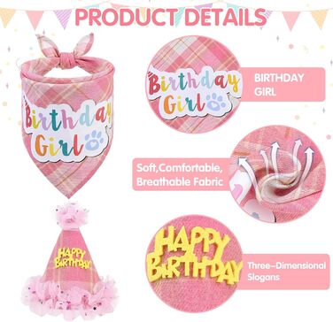 Сукня для собак SCENEREAL на весілля з банданою, краваткою та короною, комплект, для дівчаток, цуценят, кошенят, аксесуари для вечірки, спідниця-тьюль, костюм для маленьких, середніх та великих собак, білий (весільний) (рожевий в клітинку (день народження