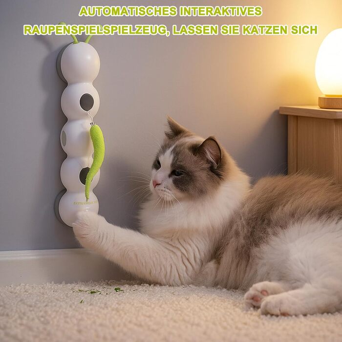 Інтерактивна іграшка для котів Lixstyea - електричний черв'як на присосці, іграшка для самостійних розваг, аксесуари для котів