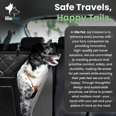 Захисний чохол на сидіння автомобіля для собак, 63.8 x 52.7 см, з ременями безпеки та мискою