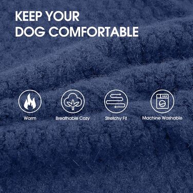 Теплий зимовий светр для собак великих та екстра-великих порід IECOii, блакитний (XXXX-Large, обхват грудей 89.9 см)