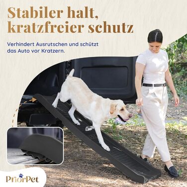 Рампа для собак у машину, складана – 174 см, 38 см – чорна, для великих собак, до 136 кг – підходить для авто та SUV