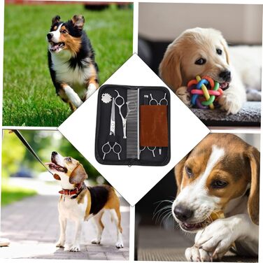 Набір ножиць для грумінгу собак з нержавіючої сталі. Інструмент для стрижки шерсті з округлими кінцями для безпечного догляду за тваринами