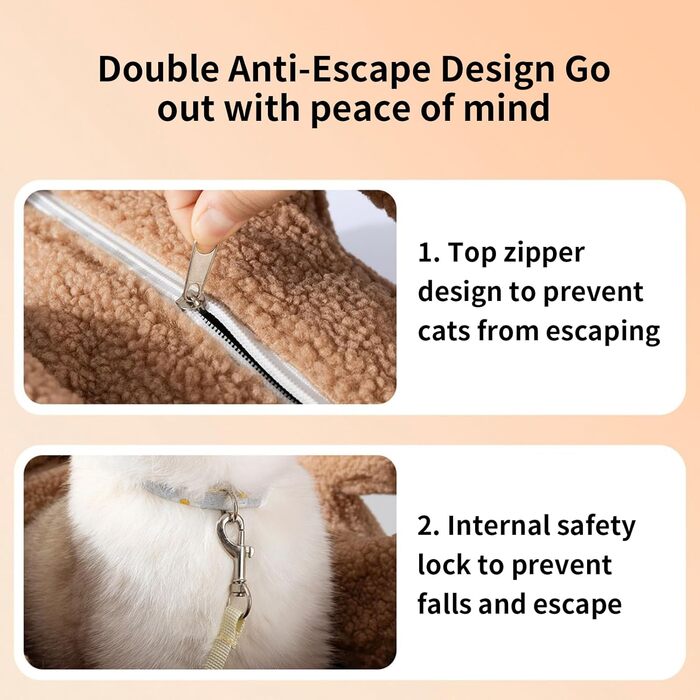 Транспортна сумка для котів та собак Husoiuy | Водонепроникна зимова сумка-переноска з фіксатором на ремінь безпеки | Для маленьких та середніх порід | Колір: коричневий