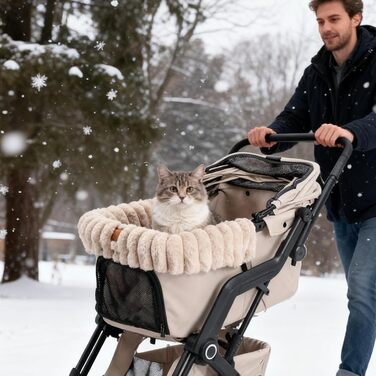 Підкладка для візка для собак/дітей - тепла, м'яка, миється | З магнітною застібкою для дому, подорожей, котів, цуценят, всередині та зовні