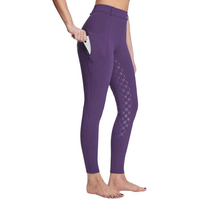 Спортивні штани для верхової їзди жіночі зимові Fleece, Vobesatz, з блискавками, XXL, фіолетовий