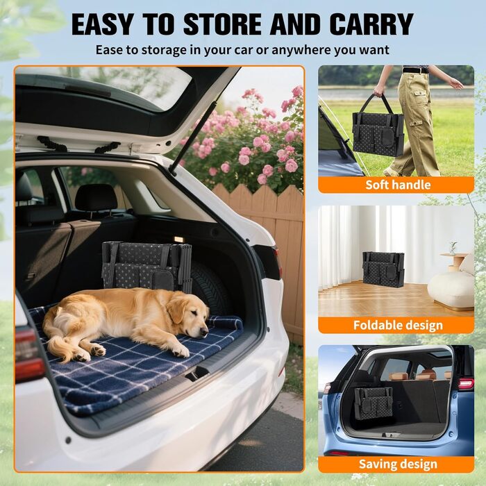 Рампа для собак у машину - 5 сходинок, регульована висота 44-72 см, неслизька поверхня, міцна конструкція з підпоркою для авто, SUV, вантажівки