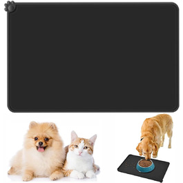Килимок для годування собак і котів, силіконовий, чорний, L (47x30 см), 180г