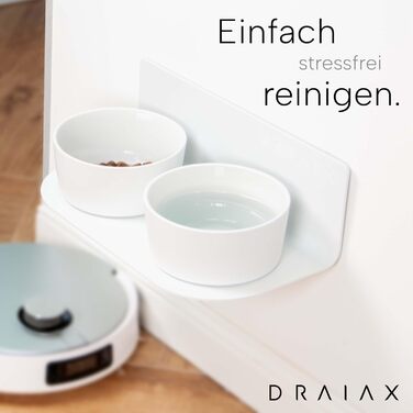 Підвищена керамічна миска для собак DRAIAX ElegantFeed M, знімна, чорна, настінна, годівниця для собак