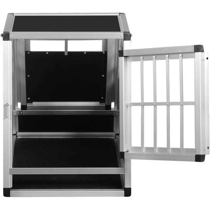 Алюмінієва переносна клітка для собак Transportbox N18 72x50x62 см з аварійним виходом та захистом від ударів, для безпечного транспортування в багажнику автомобіля