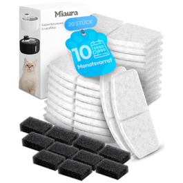 Фонтанчик для котів Miaura® бездротовий, 2.8л, з датчиком руху та фільтрами (20 шт.) - тихий, для пиття котів