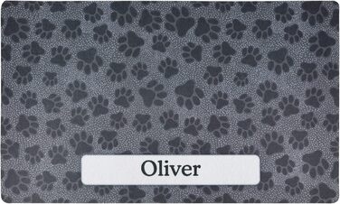 Килимок для годівлі домашніх тварин Drymate Paw Dots - чорний, 30x60 см (для собак та котів)