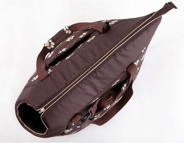 Транспортна сумка для собак і котів, переноска, сумка-переноска (бежева з принтом лапок)