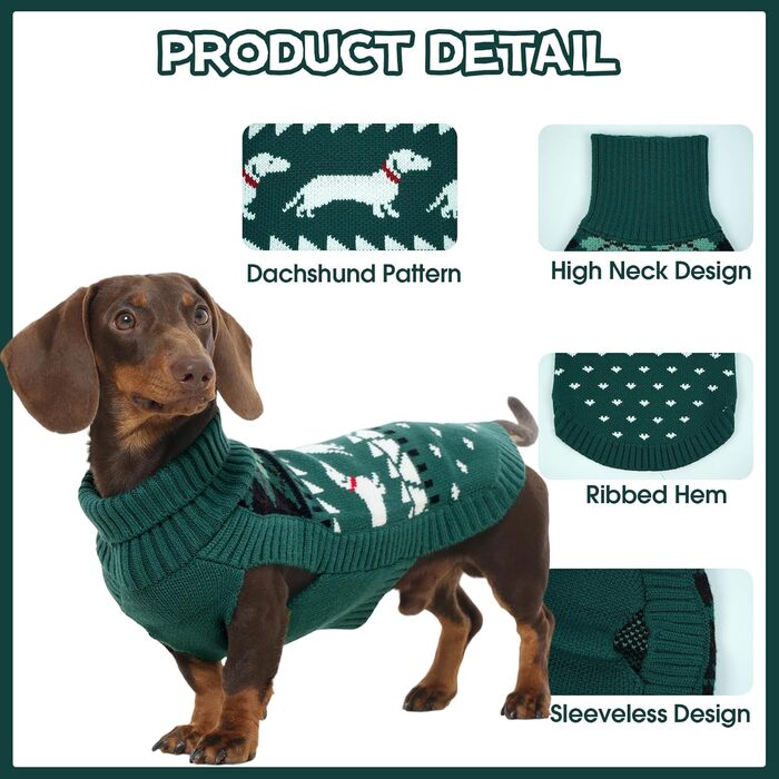 Теплий зимовий пуловер для собак з принтом такси, зручний комір, підходить для будь-якої породи, м'який, для святкування Нового року та днів народжень (XS, Зелений)