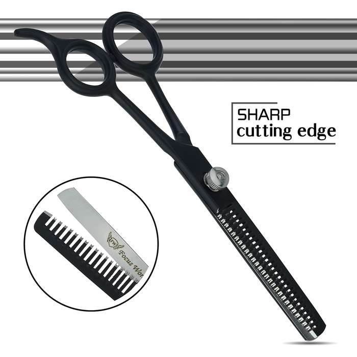 Ножиці для волосся Focus World 6,5 дюйми - професійні, з японської сталі, для чоловіків та жінок (тонкі)