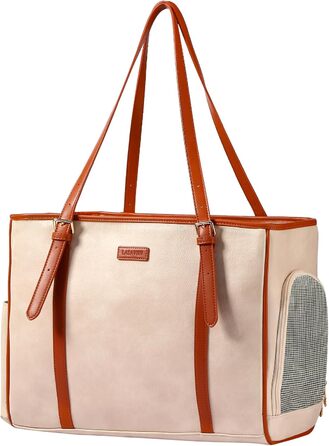 Сумка-переноска для собак Lasaviin: стильна, з натуральної шкіри, для маленьких собак, котів, цуценят, дозволена авіаперевезеннями