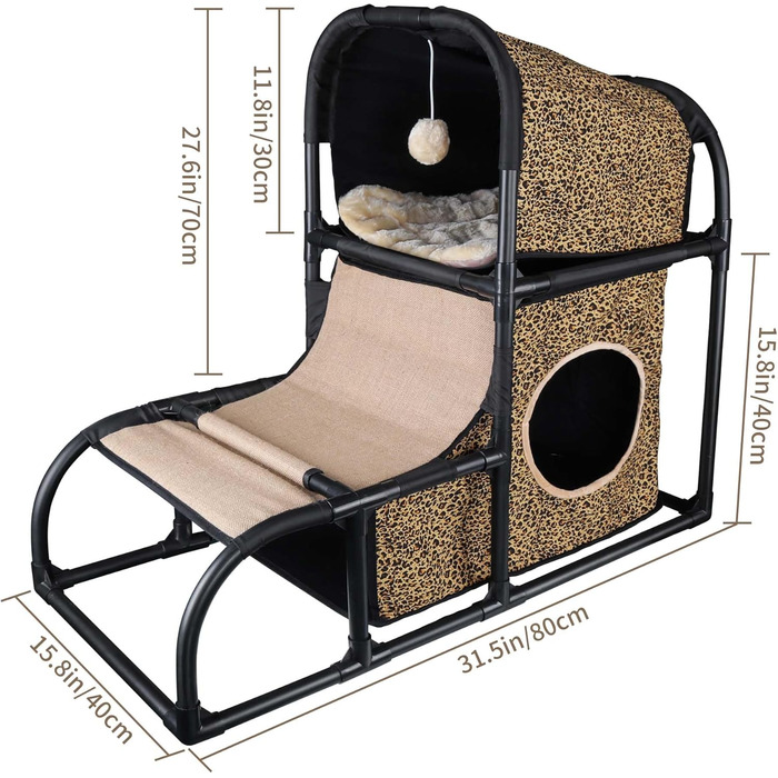 Goetland сучасний котячий будинок, когтеточка, котяче ліжко та ігровий комплекс 85 см для котів, будиночок, стовпчик, аксесуари для котів