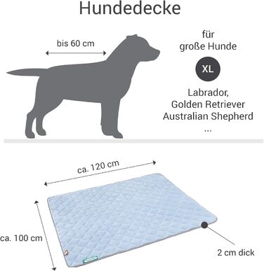 Лежанка для собак Doctor Bark з флісу, двостороння - м'яка, міцна, для великих собак, лежанка, можна прати до 95°C (Рожевий/Світло-сірий) (XL - 120x100 см, Небесно-блакитний / Світло-сірий)