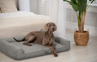 Килимок для собак Sofi Grosse - зручний лежак для середніх та маленьких собак. Лежанка з поліуретану, миється, м'яка, довговічна, стійка до зношування та розривів (XXL, 130x100 см, сірий)