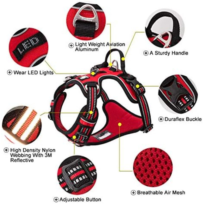 Шлейка для собак WINHYEPET Truelove No Pull TLH56512, сіра, розмір S, відбиваюча, регульована, м'яка, для прогулянок