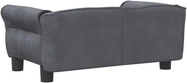 Софа для собак Festnight, сірого кольору, 70x45x30 см. М'яке ліжко для домашніх тварин з антиковзним покриттям