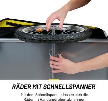 Причіп для велосипеда Dunlop – вантажний причіп з відбивачами та регульованим захистом від дощу – жовтий