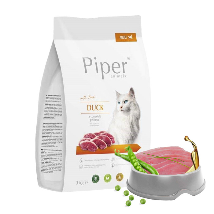 Сухий корм для тварин Piper Animals з качкою, 3 кг